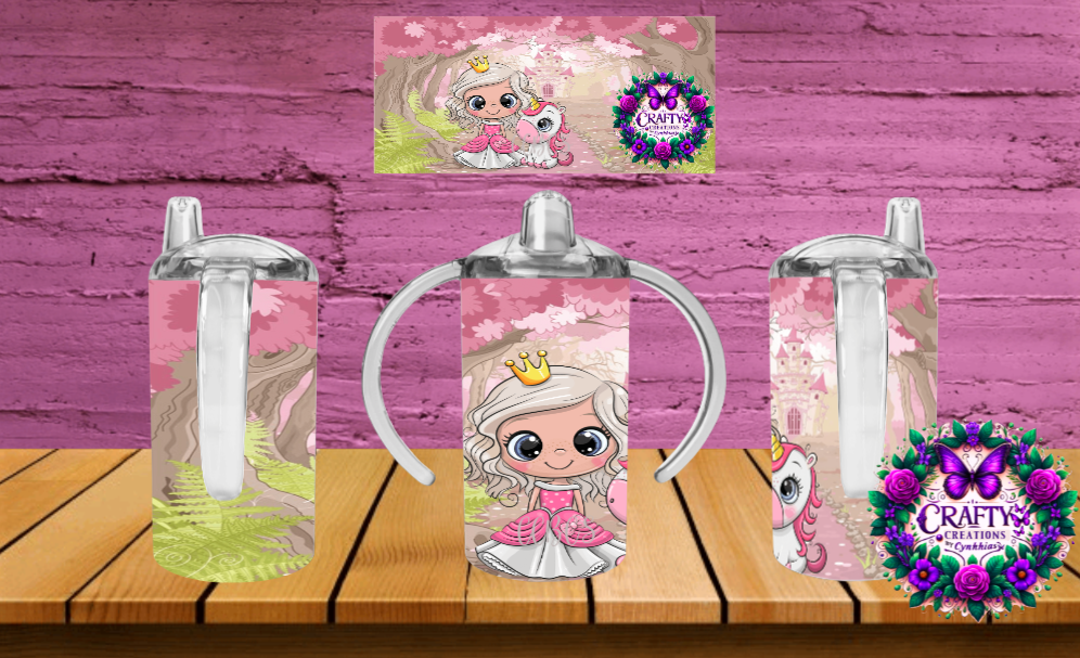 Little Princess with Baby Unicorn -Sippy Cup