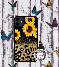 Load image into Gallery viewer, Sunflower with Gold Leopard Phone Case
