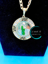 Load image into Gallery viewer, Centenario St. Jude Mexican Coin CZ Pendant Necklace
