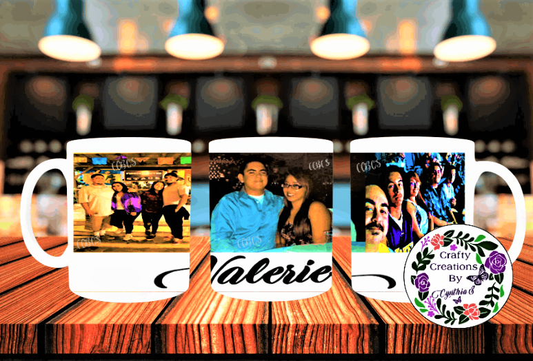 3 Customized Photos With A Personalized Name Coffee Mug