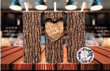 Load image into Gallery viewer, (All You Need Is Love N Coffee) Tree Carving 20 oz Tumbler
