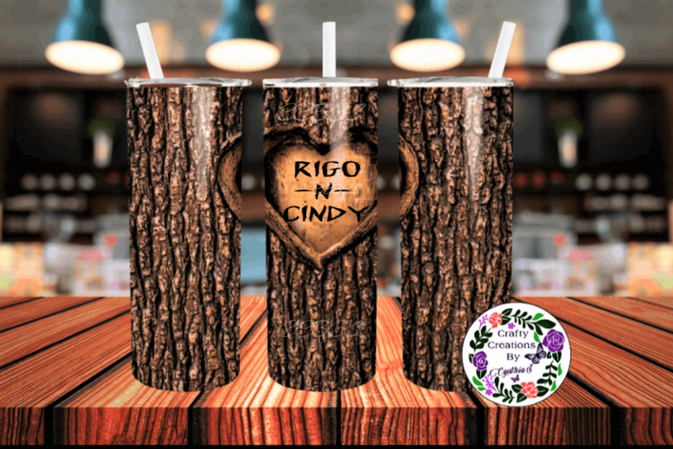 Tree Carving Personalized 20 oz. Tumbler