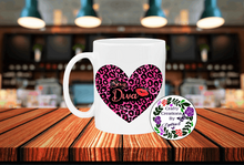 Load image into Gallery viewer, Sexy Diva Heart Shape Leopard Mug
