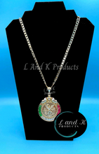 Load image into Gallery viewer, Centenario Mexican 50 pesos Elephants Multi-Color CZ Coin Pendant Necklace