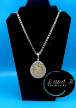 Load image into Gallery viewer, Centenario Mexican 50 pesos Elephants Coin CZ Pendant Necklace