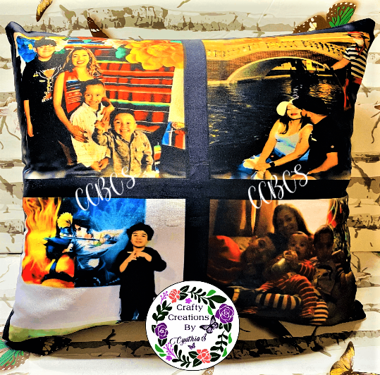 Personalized 4-panel satin pillow