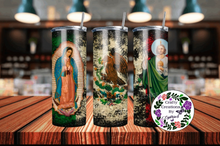 Load image into Gallery viewer, Lady of Guadalupe, Mexican Flag, and Saint Jude 20 oz Tumbler
