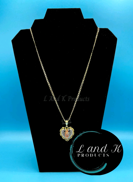 La Virgen De Guadalupe 3 Oros Pendant Necklace