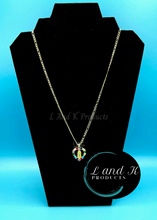 Load image into Gallery viewer, La Virgen De Guadalupe Multi Rhinestone Heart Pendant Necklace
