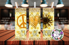 Load image into Gallery viewer, Peace Love Sunshine 20 oz Tumbler
