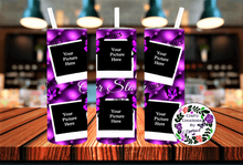 Load image into Gallery viewer, Purple Butterfly (Our Story) with 6 Pic Stainless Steel 20 oz Tumbler
