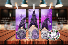 Load image into Gallery viewer, Reach For The Stars Gnome Purple 20 oz Tumbler
