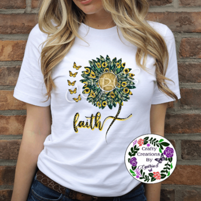 Faith Sunflower Butterflies Shirt!
