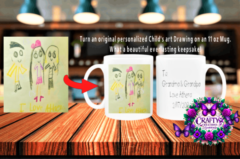 Personalized Kids Artwork On To A Coffee Mug