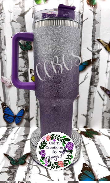 40 oz Glitter Stainless Steel Tumbler