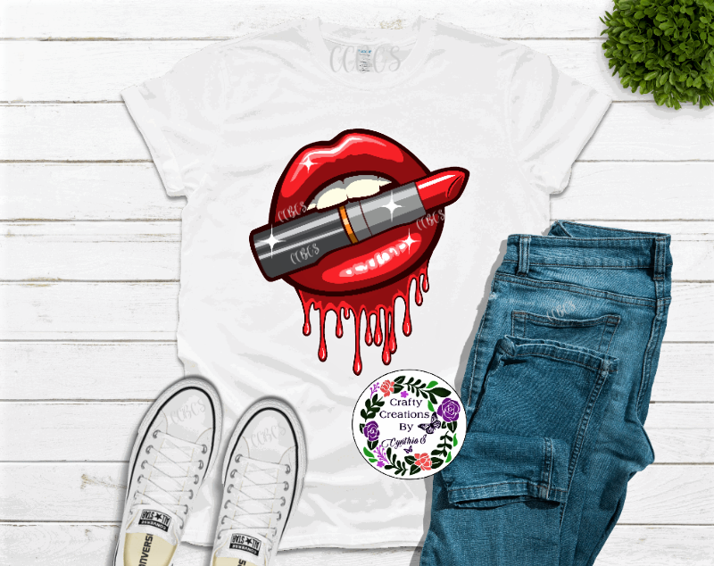 Dripping Red Lips Lipstick Shirt!